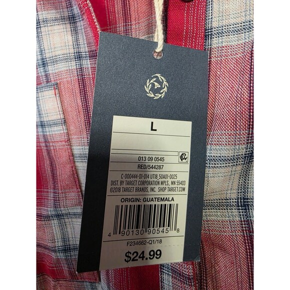 Universal Thread Women's Sleeveless Red Plaid Button Front Shirt Dress L NWT - Picture 3 of 5